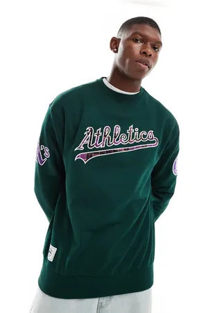 New Era Oakland Athletics tartan logo sweatshirt in dark