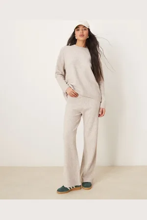New Look Co-ord knitted trouser in oatmeal