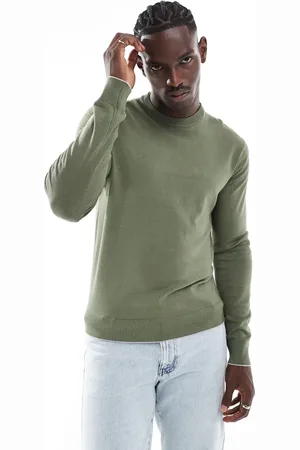 River Island Fine knit jumper in khaki