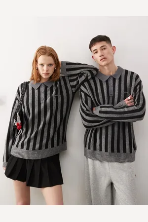 COLLUSION Unisex striped crew neck jumper in