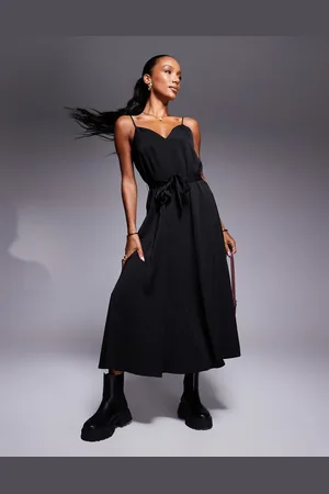 Armani Exchange Belted a-line midi dress in