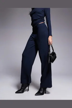 River Island Textured wide leg loose trouser in