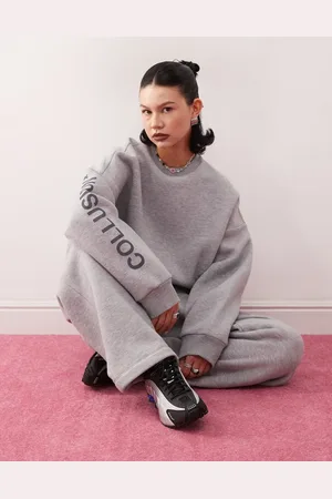 COLLUSION Boxy sweat in charcoal marl co-ord