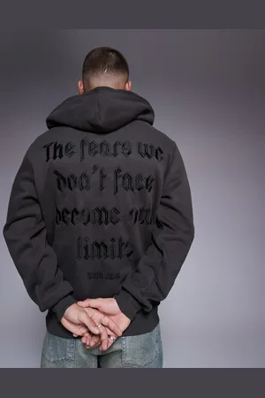 Sixth June Back printed quote zip hoodie in