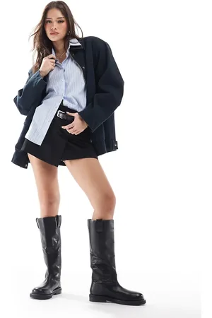 Stradivarius Tailored belted mini skort in