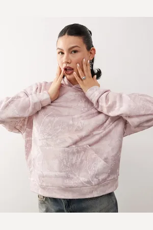 COLLUSION Oversized camo hoodie in pink woodland