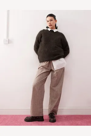 Reclaimed Baggy relaxed tailored trouser in check