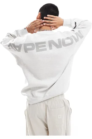 A Bathing Ape Aape By A Bathing Ape heart crew neck sweat in marl