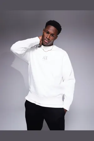 Armani Exchange Central logo sweatshirt in off
