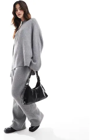 Pimkie Ribbed knit oversized jumper co-ord in light