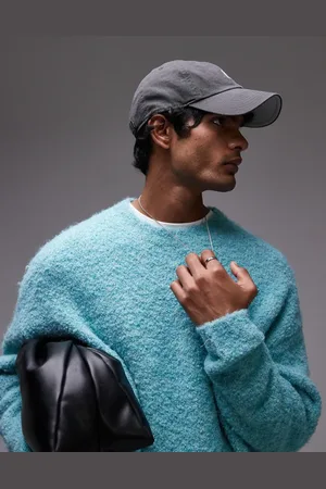 Topman Relaxed fit boucle jumper in turquoise