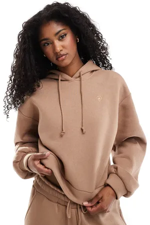 Miss Selfridge Drop shoulder hoodie sweat co ord in mocha