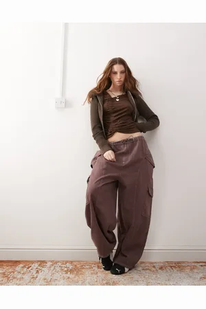 COLLUSION Oversized tie trousers in peppercorn