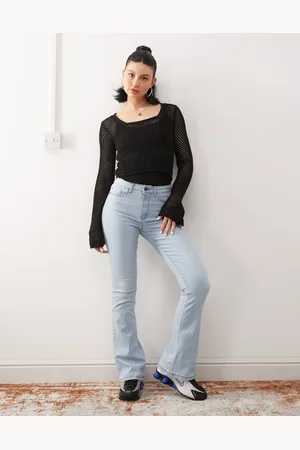 Noisy May Sallie high waisted flare jeans in light wash