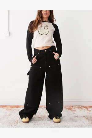 COLLUSION X002 baggy carpenter jeans in rinse wash