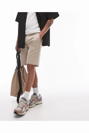 Topman Slim chino shorts in stone
