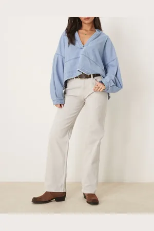 Abercrombie & Fitch Low rise baggy fit jean in beige