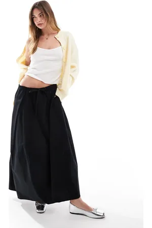 ASOS Tie waist barrel midi skirt in