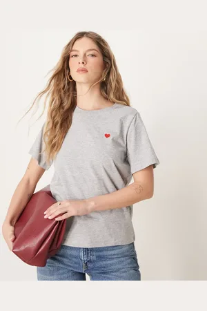 JDY Heart print t-shirt in light