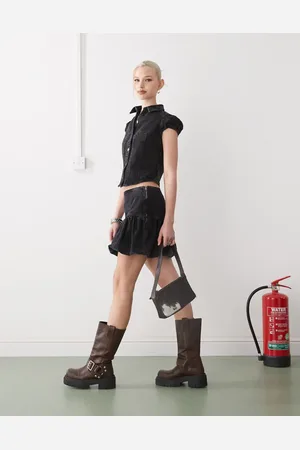COLLUSION Denim bubble skirt co-ord in