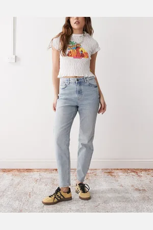 Noisy May Moni high waisted straight jeans in light wash