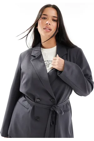 VERO MODA Double breasted tie waist blazer co-ord in dark