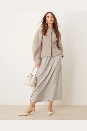Miss Selfridge Midi skirt in check print