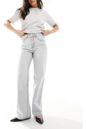 Stradivarius D92 wide leg dad jeans in light wash