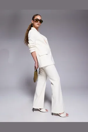 River Island Slim flare tailored trouser co-ord in cream