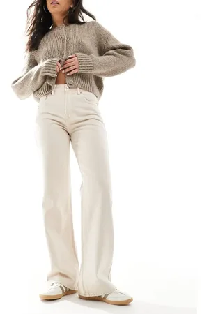 Stradivarius D92 wide leg dad jean in beige