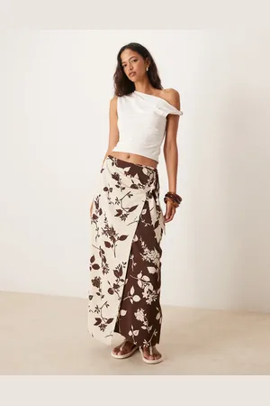 Abercrombie & Fitch Wrap knot detail maxi skirt in floral print
