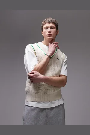 Lacoste Knitted vest jumper in off