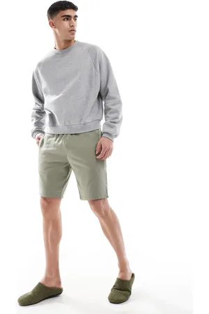 Emporio Armani Bodywear logo lounge shorts in beige