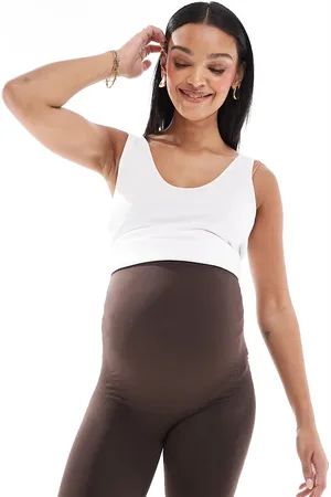 Mama;licious Mamalicious Maternity seamless shorts in chocolate