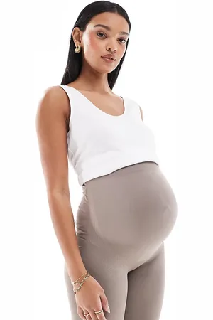 Mama;licious Mamalicious Maternity seamless shorts in taupe