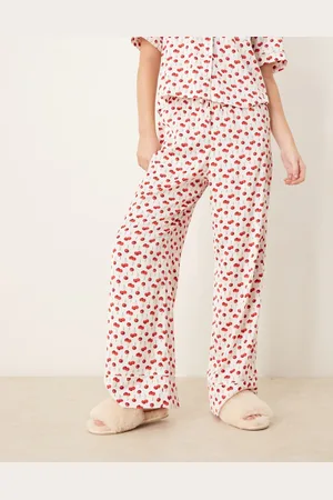 Abercrombie & Fitch Nightwear cropped trouser co-ord in cherry print