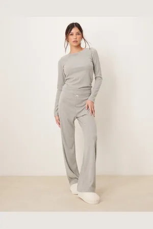 Abercrombie & Fitch Nightwear pointelle trouser co-ord in light