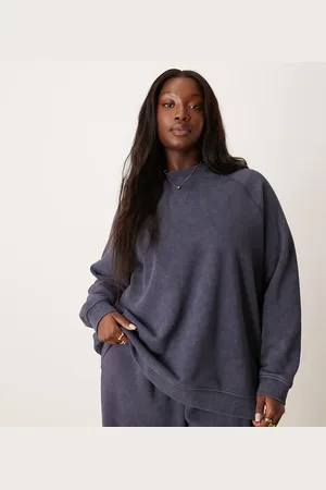 ASOS ASOS DESIGN Curve co-ord oversized sweatshirt in washed navy