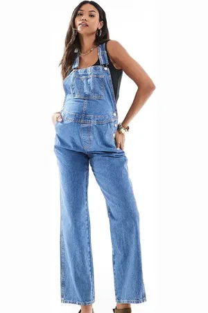 ASOS ASOS DESIGN Maternity denim dungaree in mid