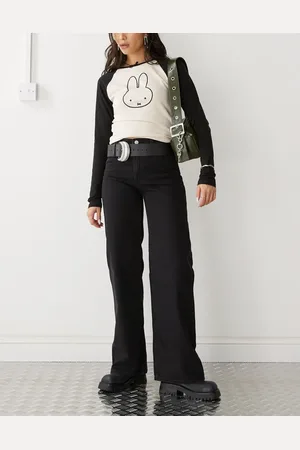 Monki Yoko high waist wide leg jeans in