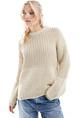 ASOS Chunky crew neck jumper in oatmeal