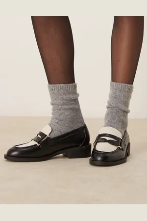 Raid Kyden penny loafers in and off white