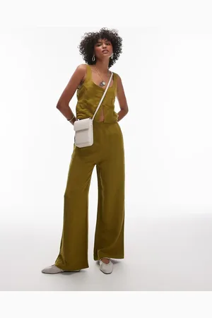 Rhythm Maya wide leg trouser in olive