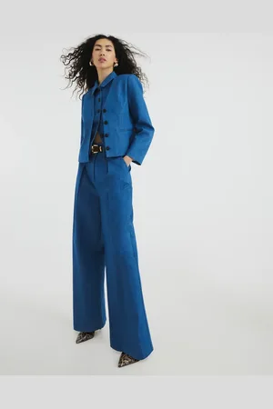 River Island Denim wide leg trouser in midwash