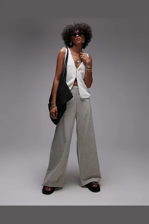 Rhythm Valley stripe wed leg trouser in ivy