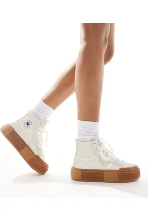 Converse Cruise Hi trainers with gum sole in cream
