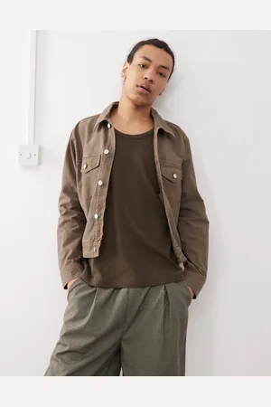 Reclaimed Boxy denim jacket in washed khaki