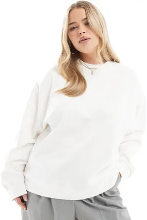 ASOS Curve oversized sweatshirt in cream