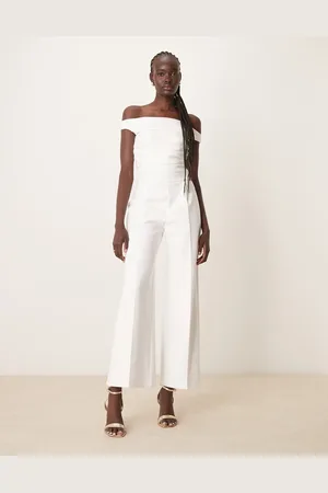 Abercrombie & Fitch Off the shoulder draped jumpsuit in off