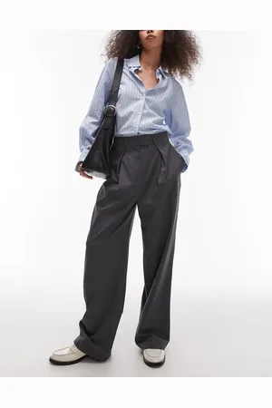 Topshop Co ord wide leg tailored trouser in charcoal CHARCOAL